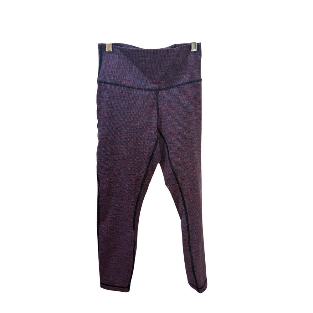Lululemon Seamless‎ Cropped Leggings Purple Speckled Pattern Womens Size S